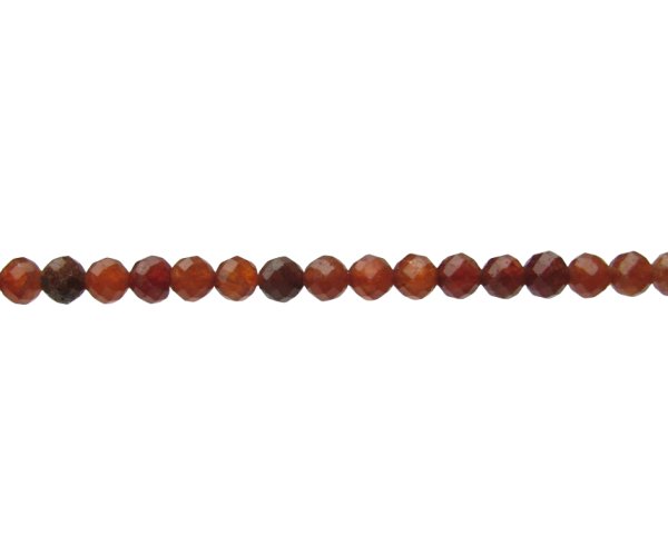 orange garnet faceted 4mm round gemstone beads Australia