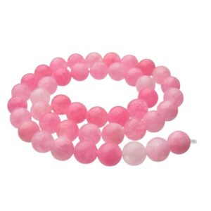 pink malay jade 8mm round beads
