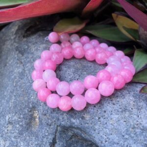 pink malay jade 8mm round beads
