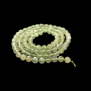 prehnite faceted round gemstone beads 4mm