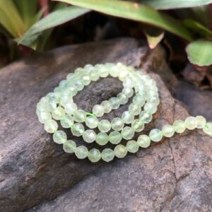 prehnite faceted round gemstone beads 4mm