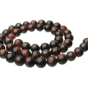 red tiger eye 8mm round gemstone beads