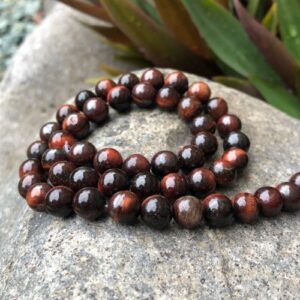 red tiger eye 8mm round gemstone beads