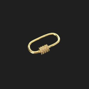 brass gold carabiner diamante 18k gold