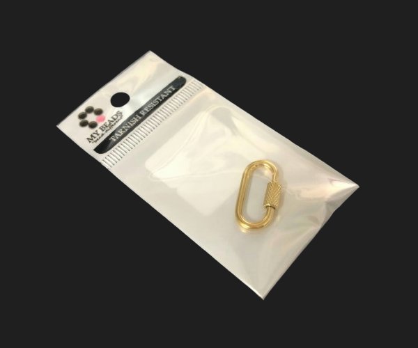 18k gold plated tarnish resistant carabiner for necklace