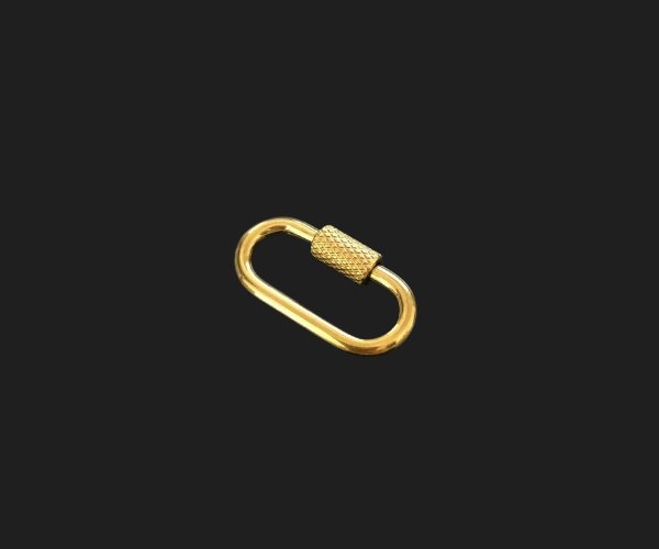 18k gold plated tarnish resistant carabiner for necklace