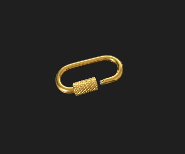 18k gold plated tarnish resistant carabiner for necklace