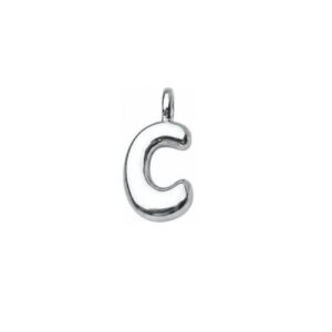 sterling silver plated brass initial charm C