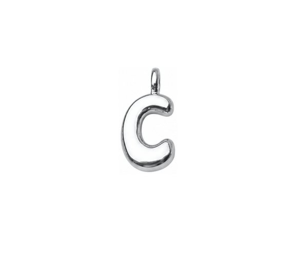 sterling silver plated brass initial charm C