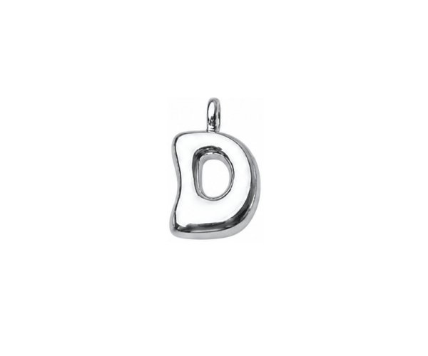 sterling silver plated brass initial charm D