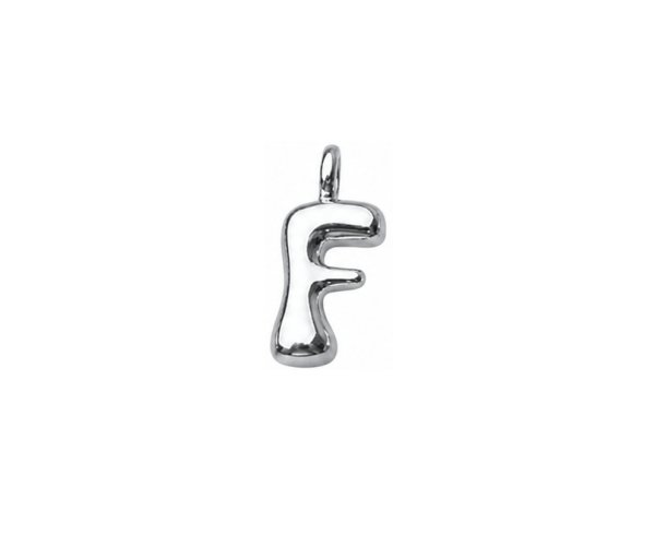sterling silver plated brass initial charm F