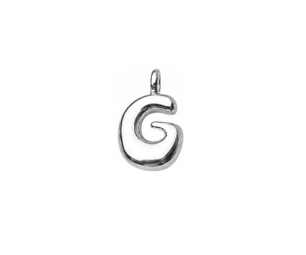 sterling silver plated brass initial charm G
