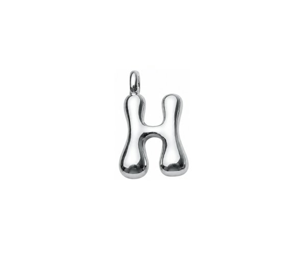 sterling silver plated brass initial charm H