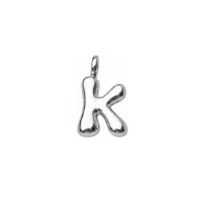 sterling silver plated brass initial charm K