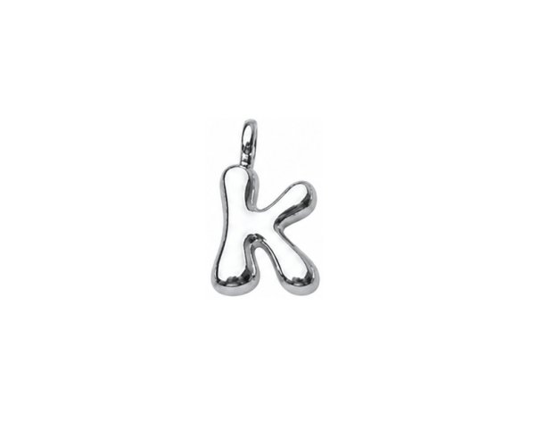 sterling silver plated brass initial charm K