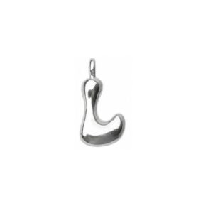 sterling silver plated brass initial charm L