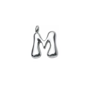 sterling silver plated brass initial charm M