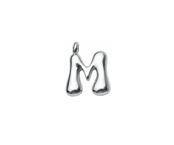 sterling silver plated brass initial charm M