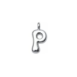 sterling silver plated brass initial charm P