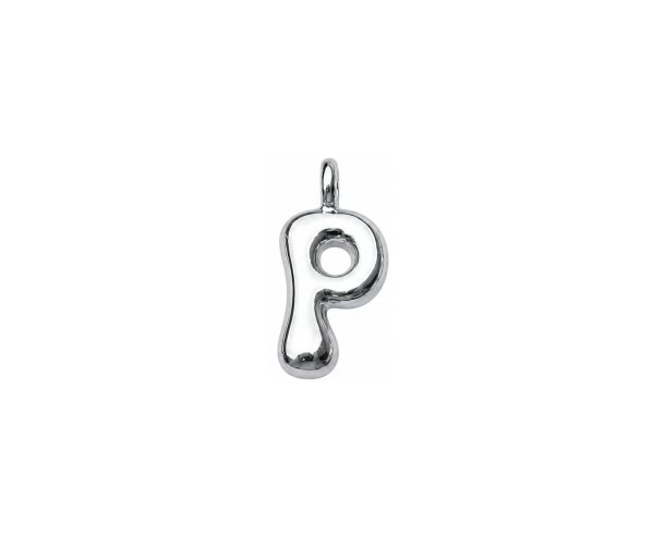 sterling silver plated brass initial charm P