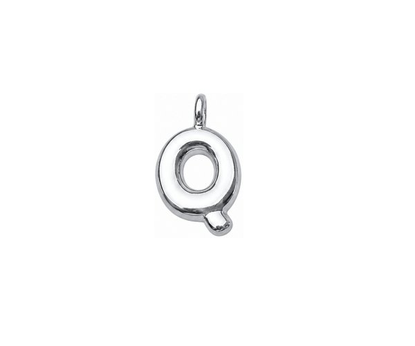 sterling silver plated brass initial charm Q