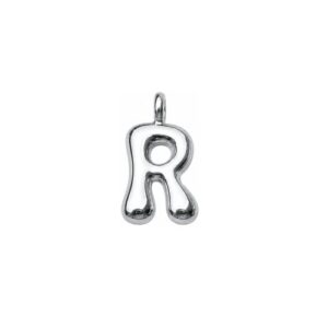 sterling silver plated brass initial charm R