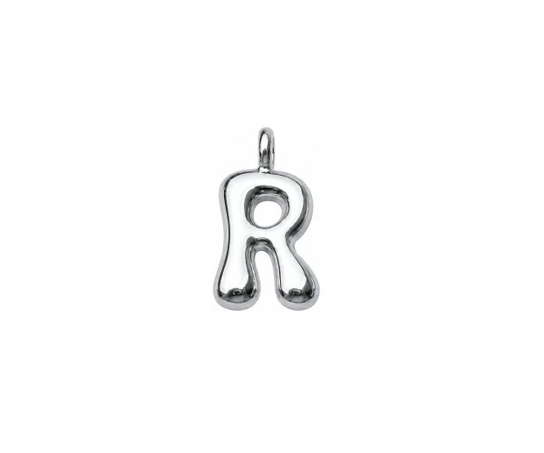 sterling silver plated brass initial charm R