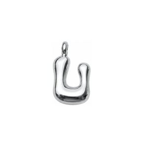 sterling silver plated brass initial charm U