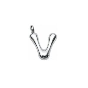 sterling silver plated brass initial charm V