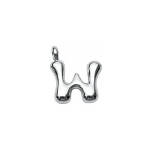 sterling silver plated brass initial charm W