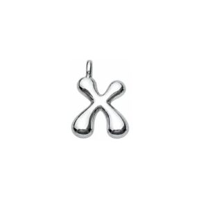sterling silver plated brass initial charm X