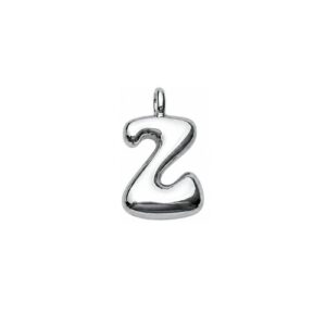 sterling silver plated brass initial charm Z
