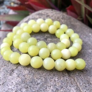 lemon jade 10mm round beads