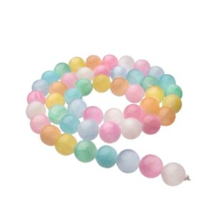 selenite gemstone round beads coloured