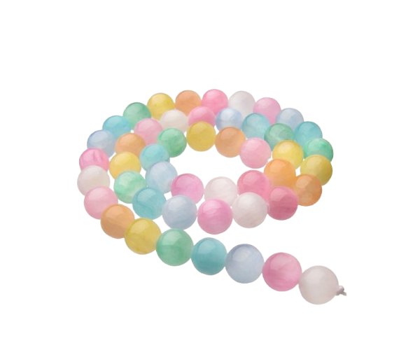 selenite gemstone round beads coloured