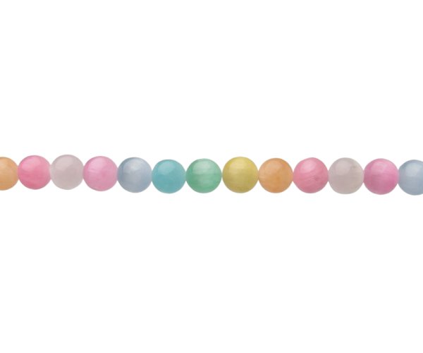 selenite gemstone round beads coloured