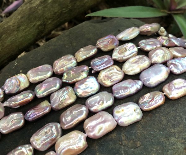 lilac baroque rectangle freshwater pearls