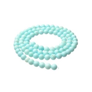 pale blue magnesite 4mm round gemstone beads