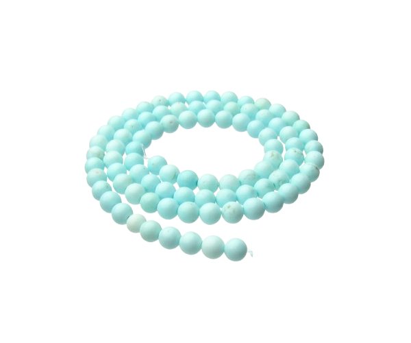 pale blue magnesite 4mm round gemstone beads