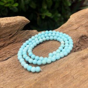 pale blue magnesite 4mm round gemstone beads