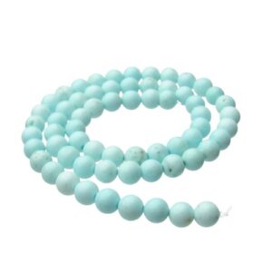 pale blue magnesite 6mm round gemstone beads