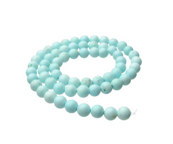 pale blue magnesite 6mm round gemstone beads