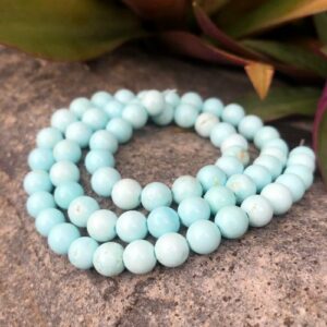 pale blue magnesite 6mm round gemstone beads