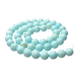 pale blue magnesite 8mm round beads