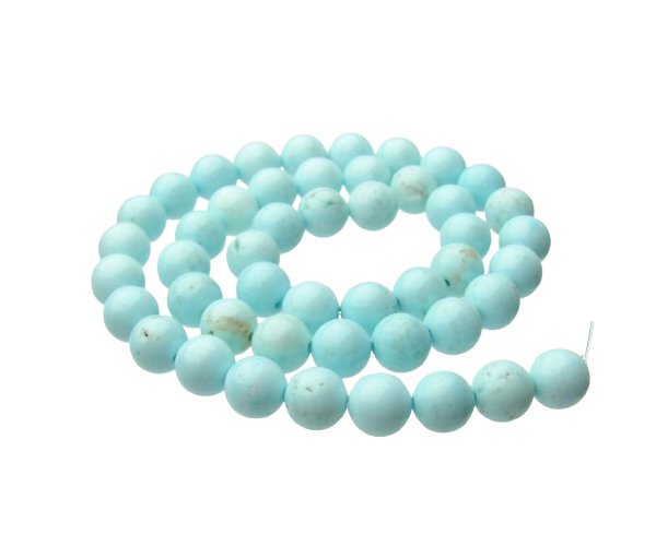 pale blue magnesite 8mm round beads
