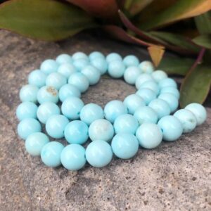 pale blue magnesite 8mm round beads