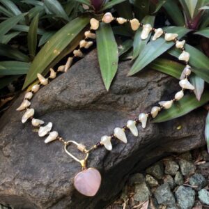 garnet and freshwater pearl statement necklace