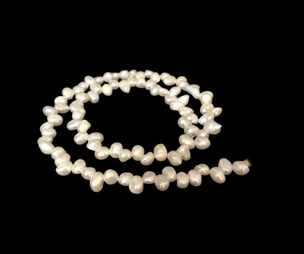 white top drilled nugget dancing freshwater pearls