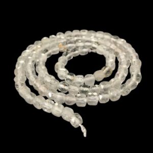 clear quartz faceted cube beads 4mm