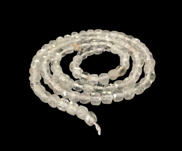 clear quartz faceted cube beads 4mm